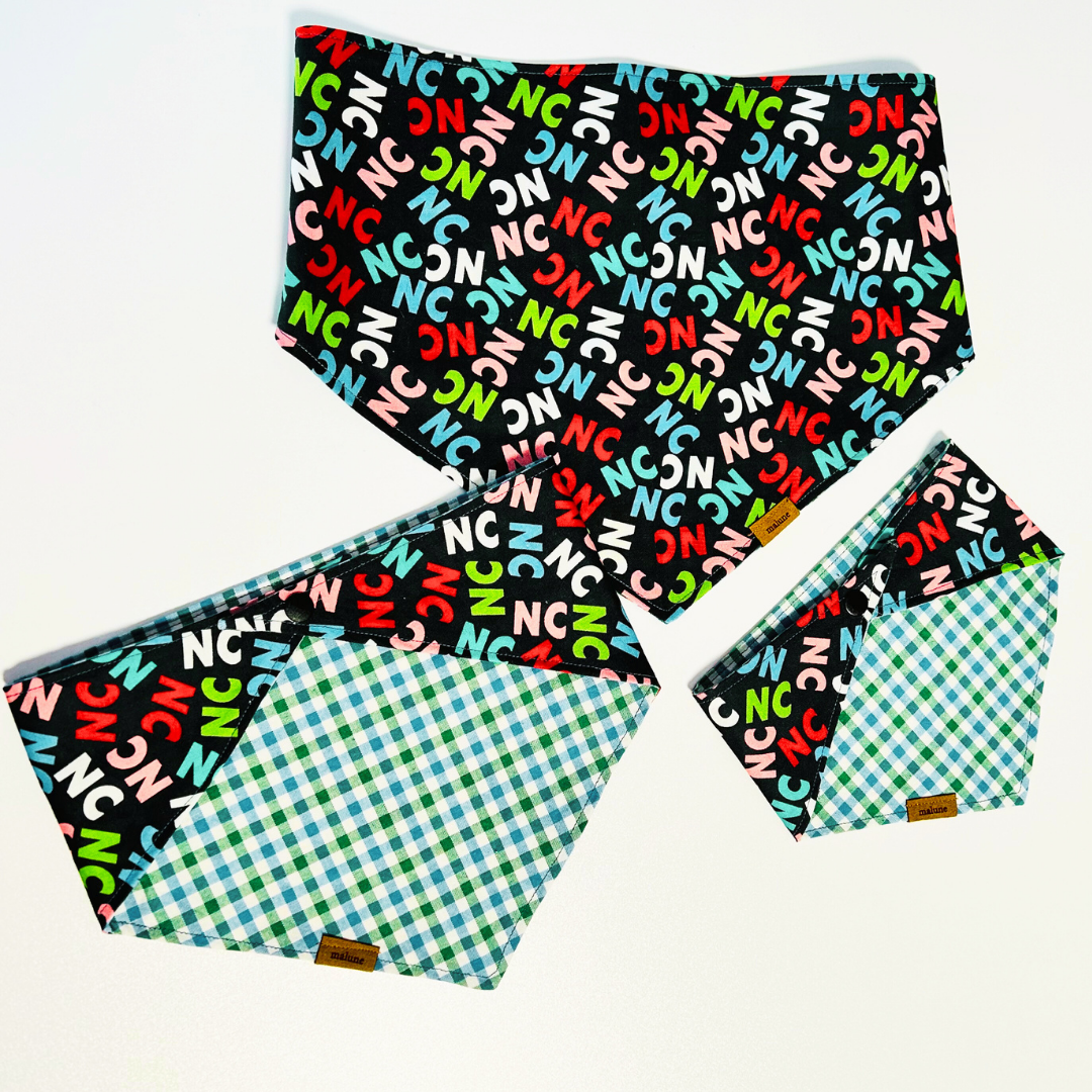 North Carolina Snap-on Bandana
