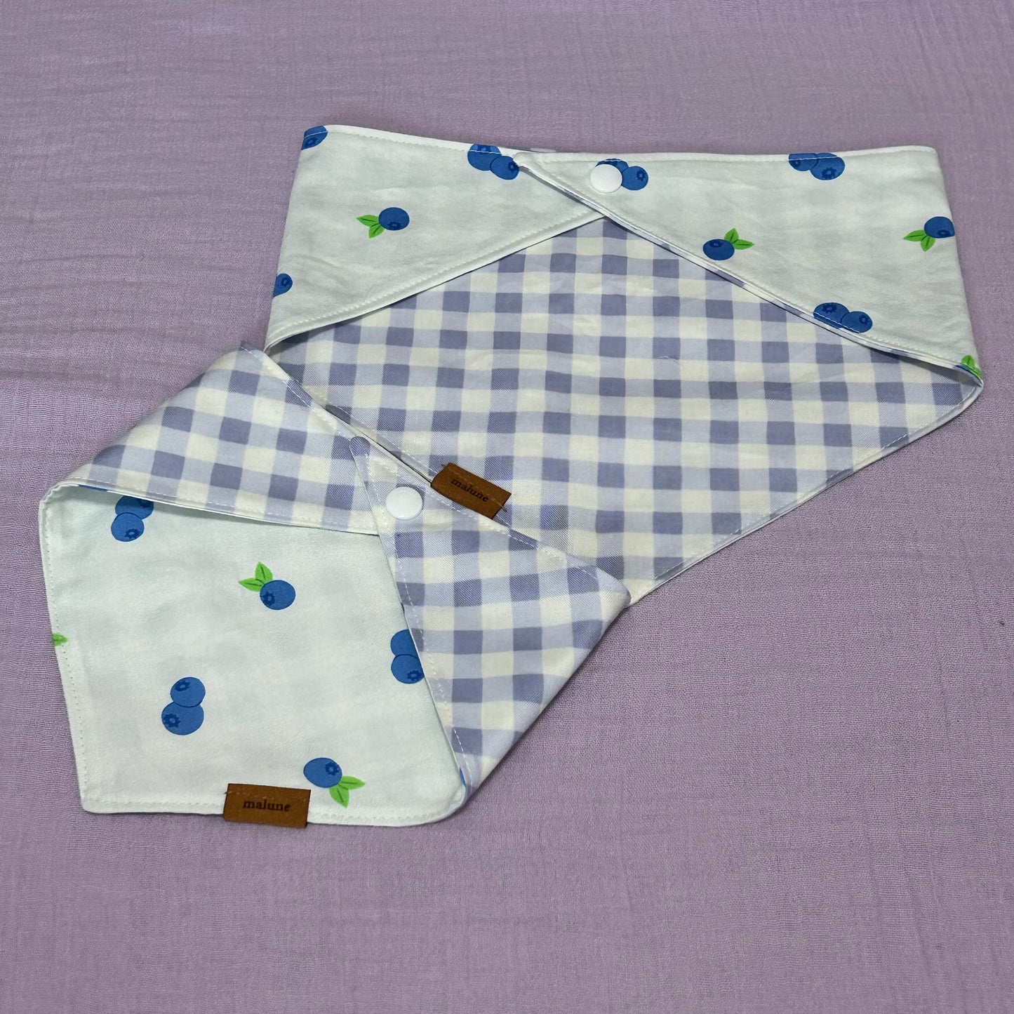 Blueberries Gingham Bandana