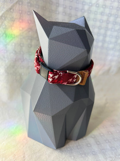 Red Houndstooth Cat Collar