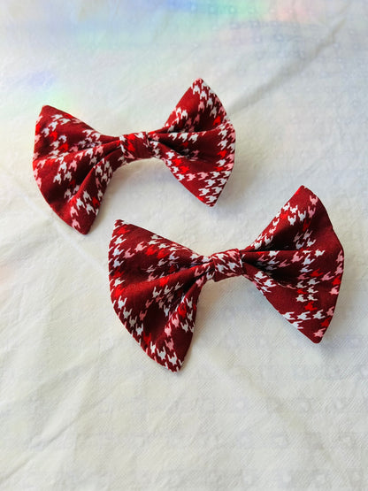 Red Houndstooth Bow Tie