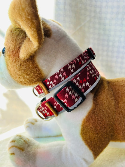 Red Houndstooth Dog Collar